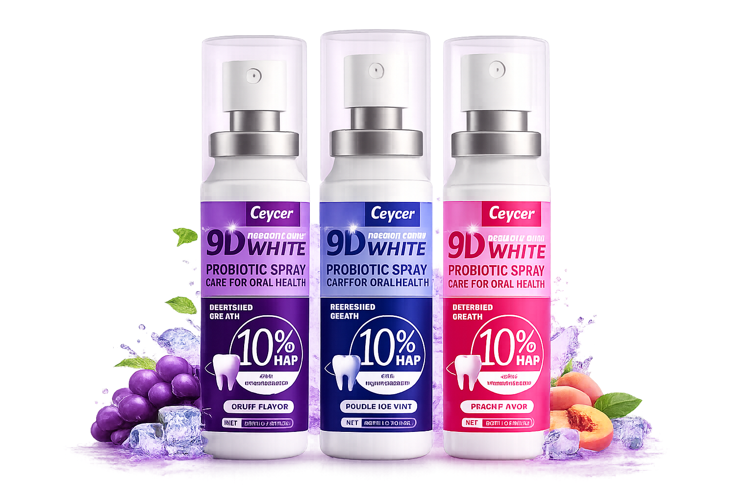 CEYECR 9D White Probiotic Spray - Grape, Mint, Peach